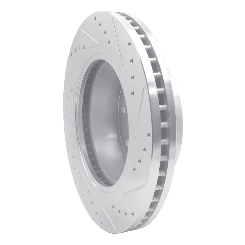 Nissan NV1500 Brake Rotor (1) - Front Left - R1 Concepts - Drilled & Slotted - Silver - `12-`21